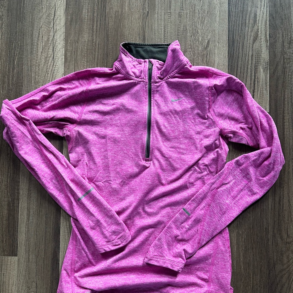 Nike Women's Fuchsia Quarter-Zip Sweatshirt